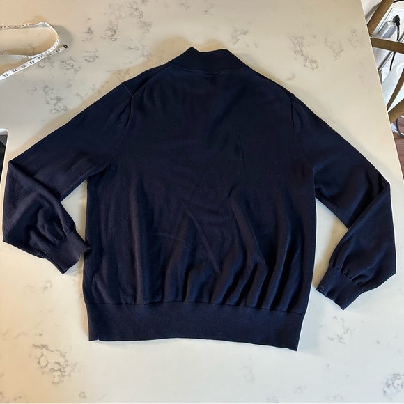J.Crew Mens Navy Blue 100% Cotton Half Zip Sweater Size Large-B35 - Picture 9 of 10